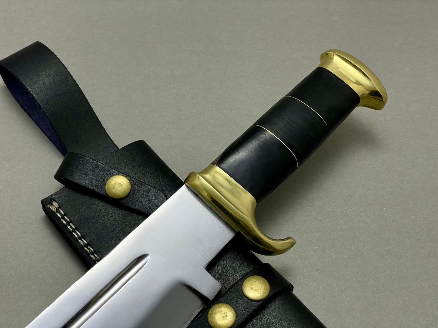 Custom Ancient Handmade Bowie Knife With Leather Sheath
