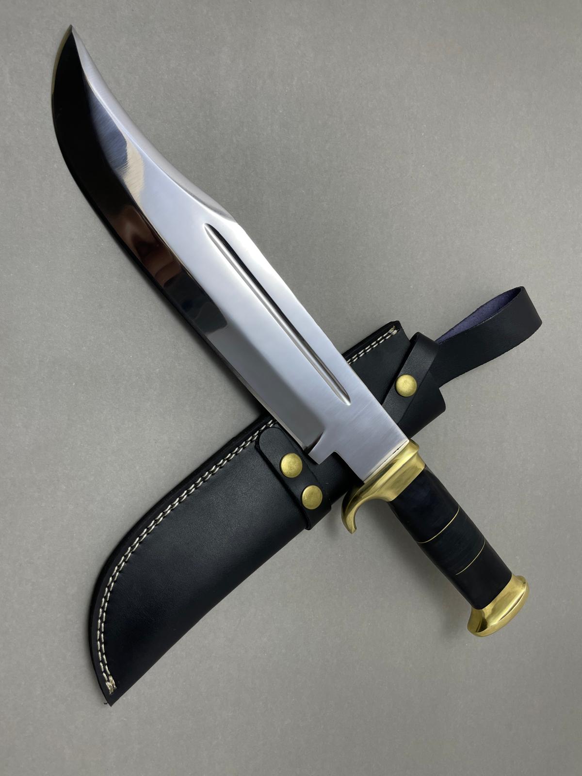 Custom Ancient Handmade Bowie Knife With Leather Sheath