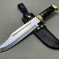 Custom Ancient Handmade Bowie Knife With Leather Sheath