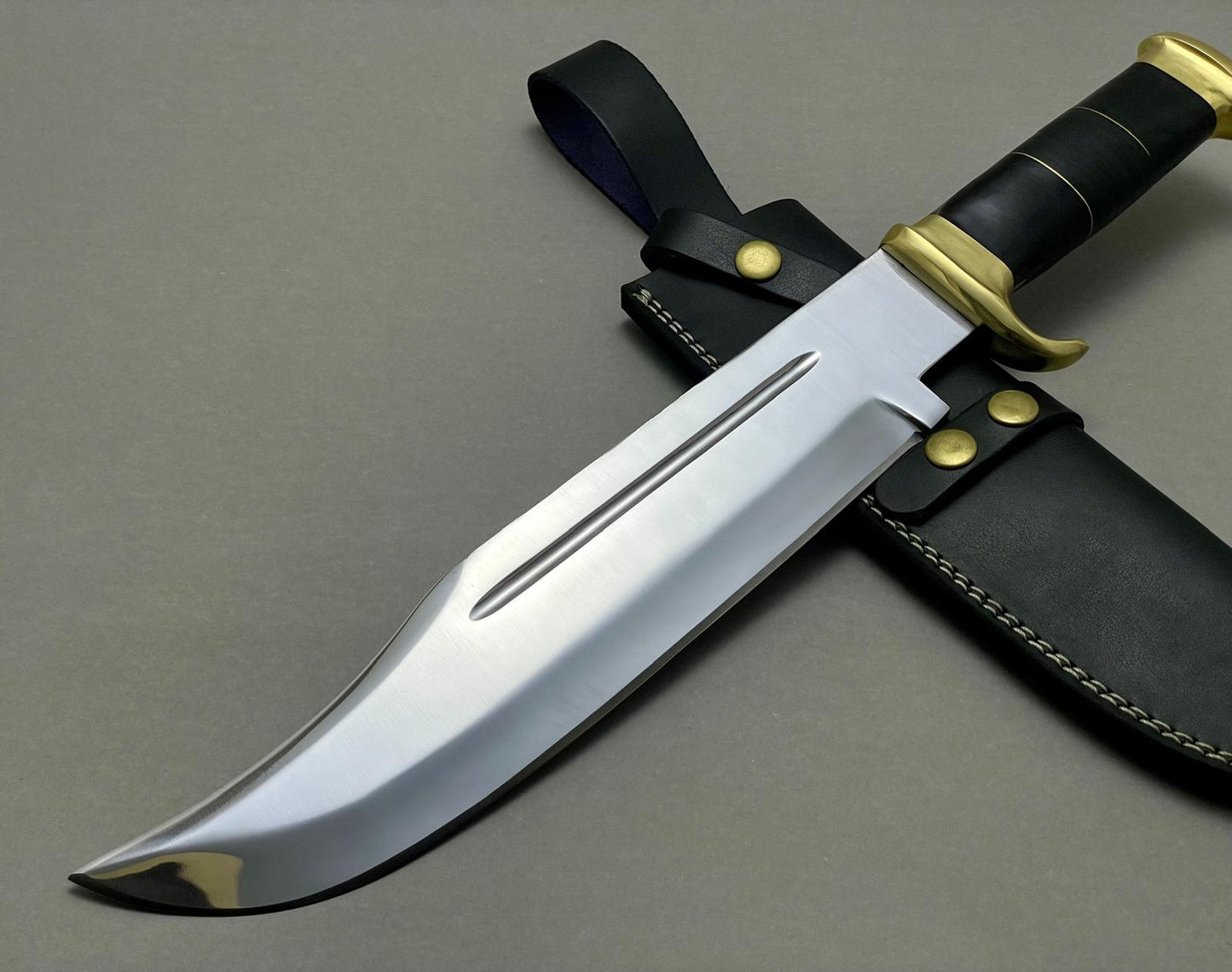 Custom Ancient Handmade Bowie Knife With Leather Sheath