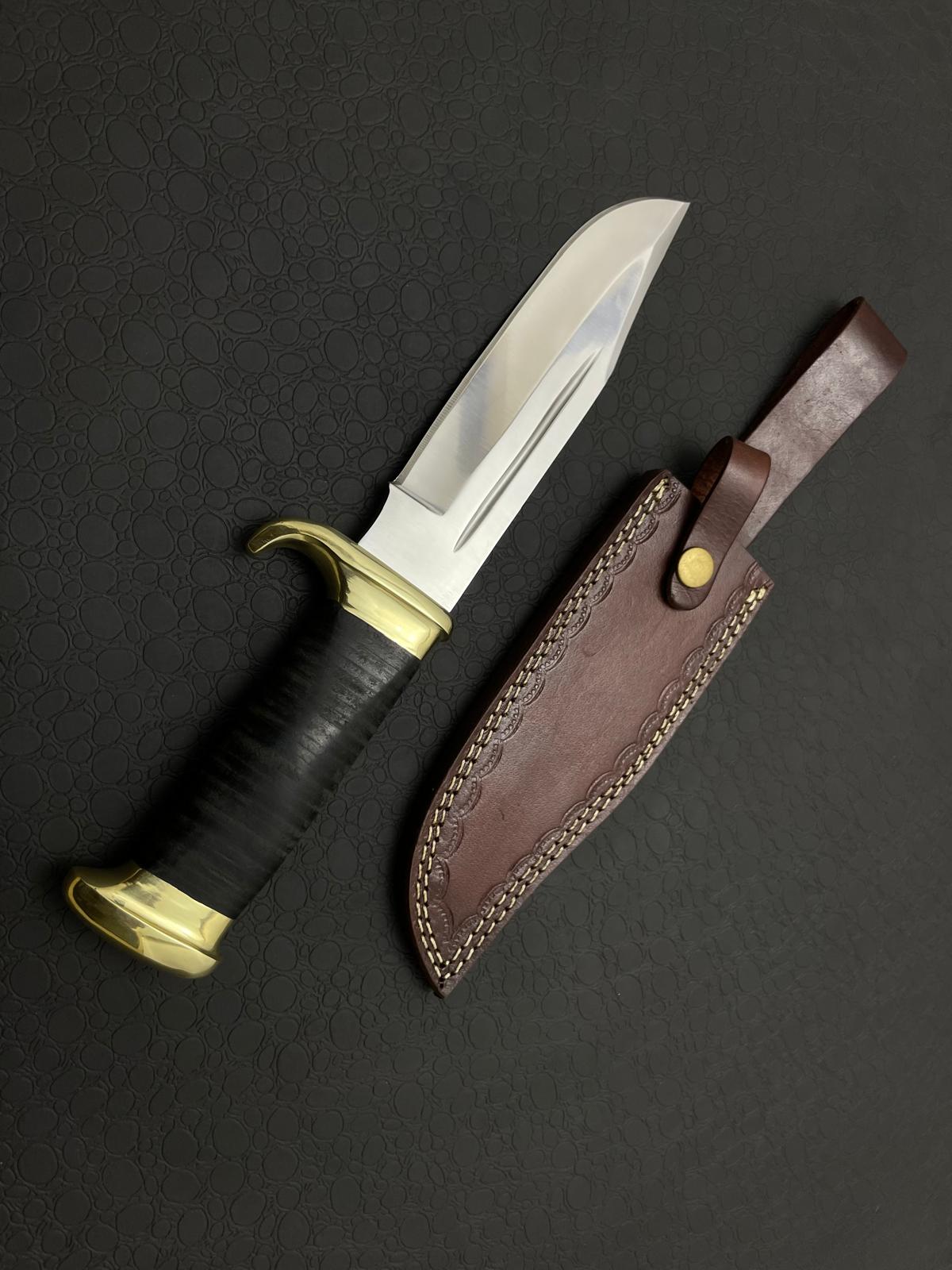 Custom Ancient Handmade Bowie Knife With Leather Sheath