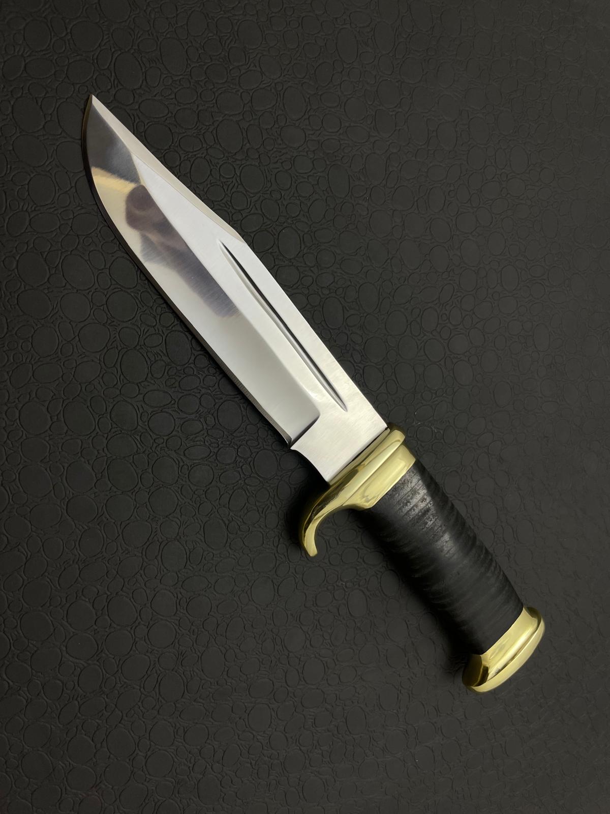 Custom Ancient Handmade Bowie Knife With Leather Sheath