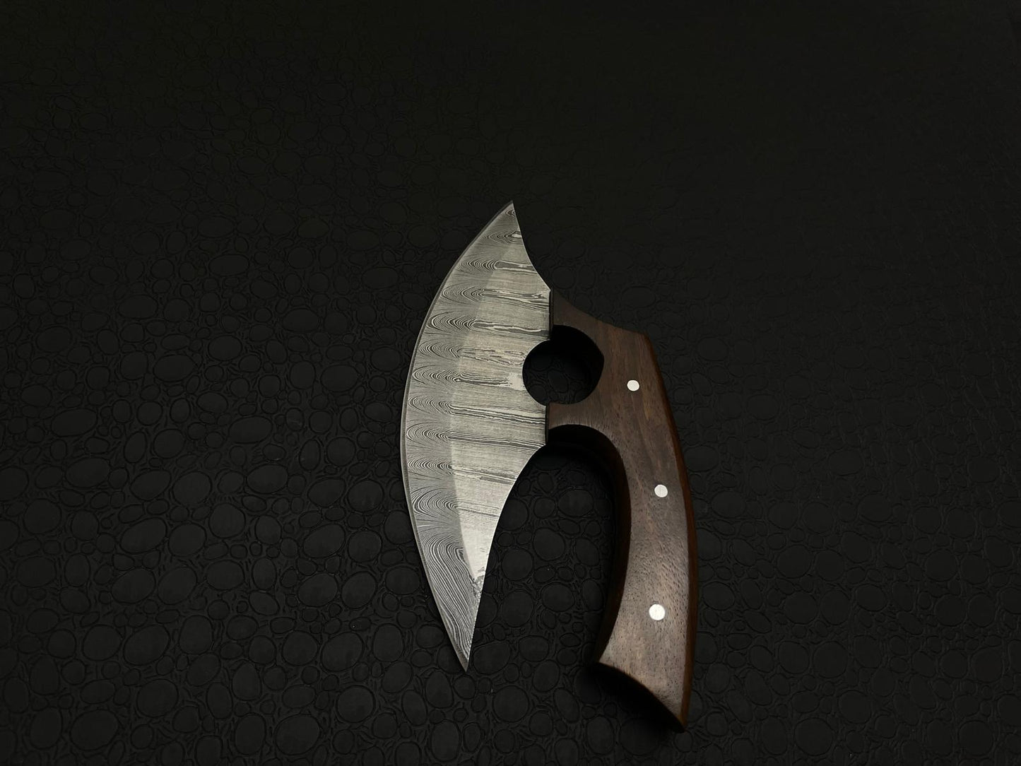 Custom Handmade Ullu Knife With Wooden Handle