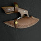 Custom Handmade Ullu Knife With Wooden Handle