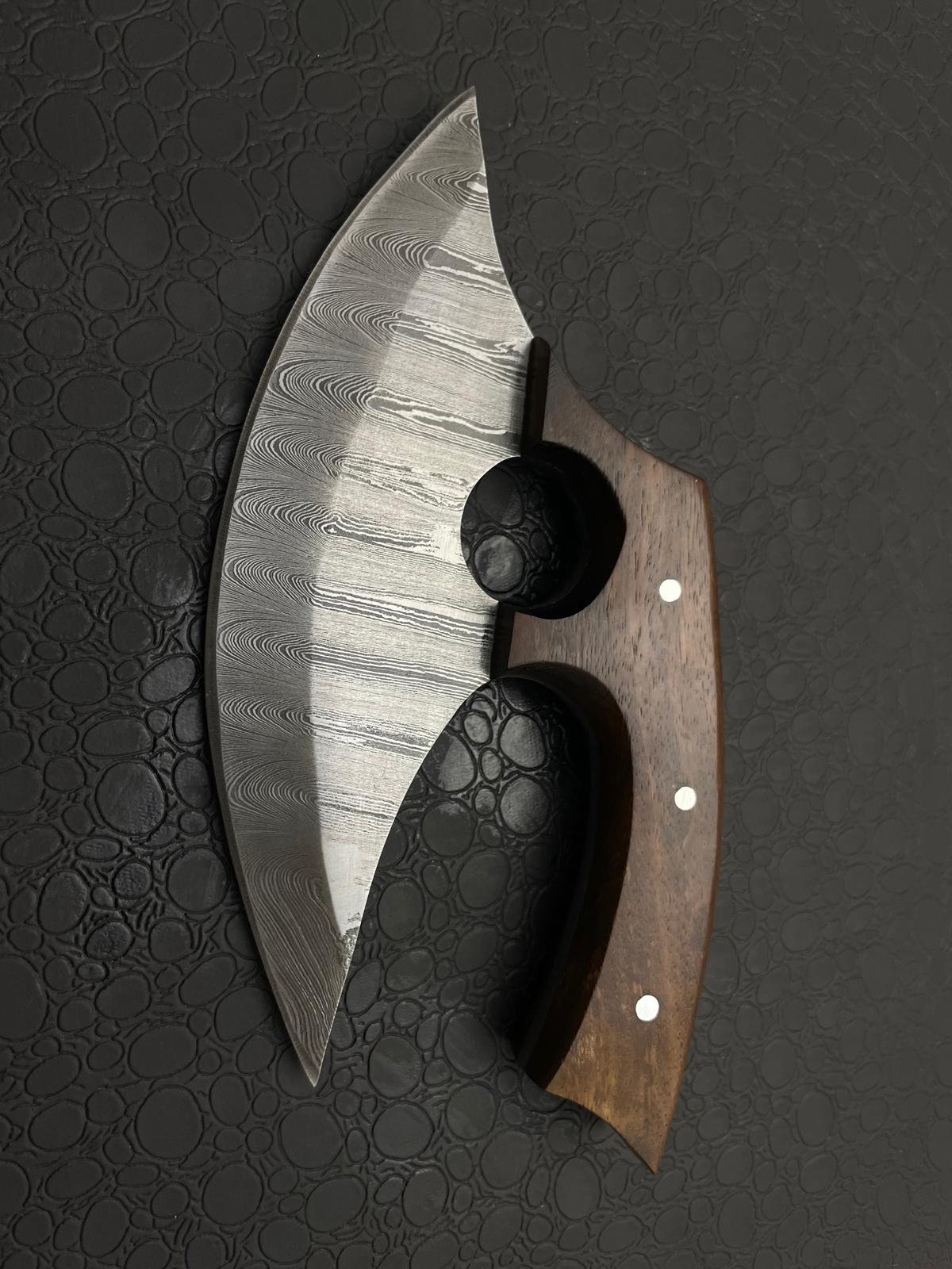 Custom Handmade Ullu Knife With Wooden Handle