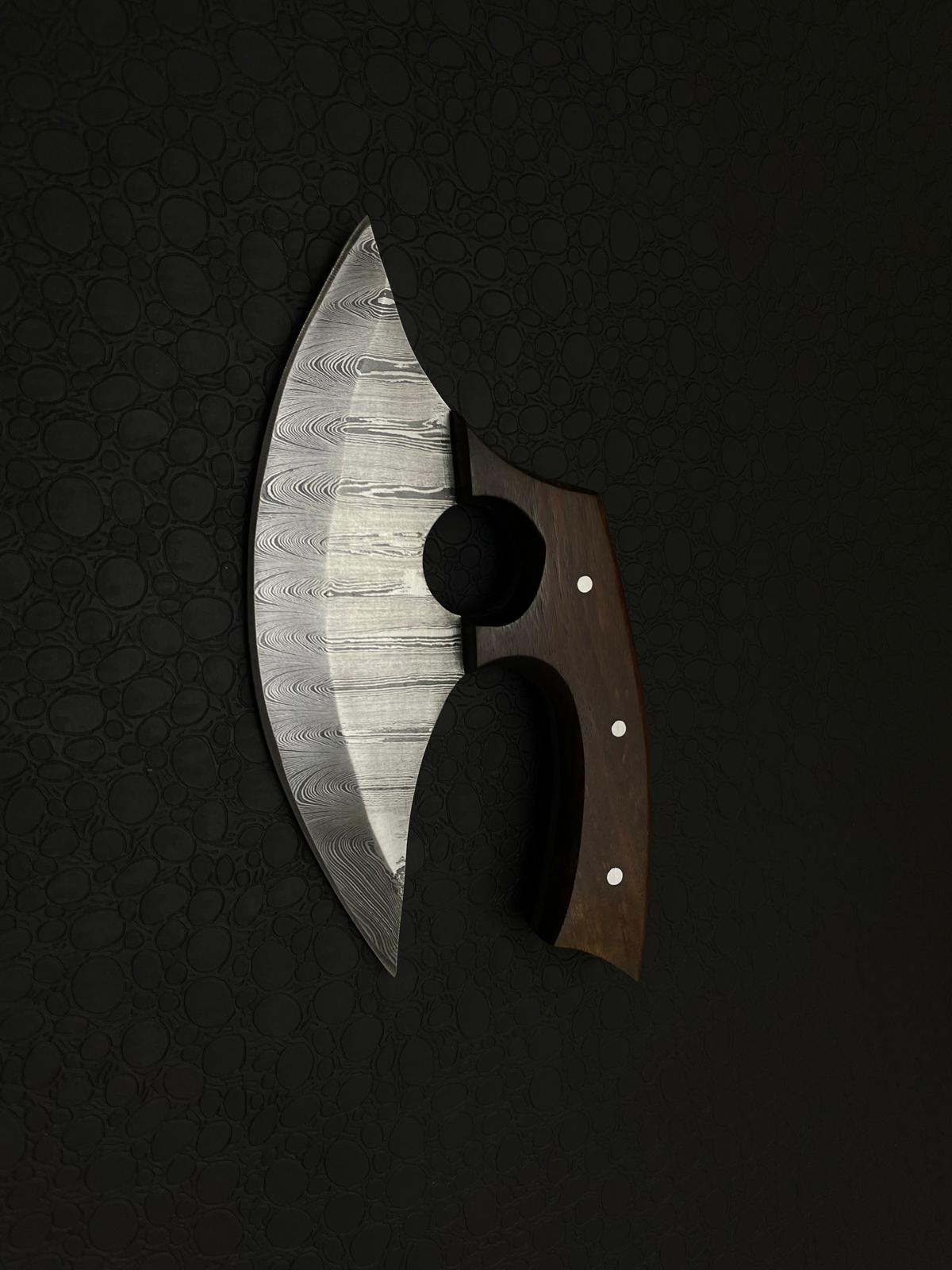 Custom Handmade Ullu Knife With Wooden Handle