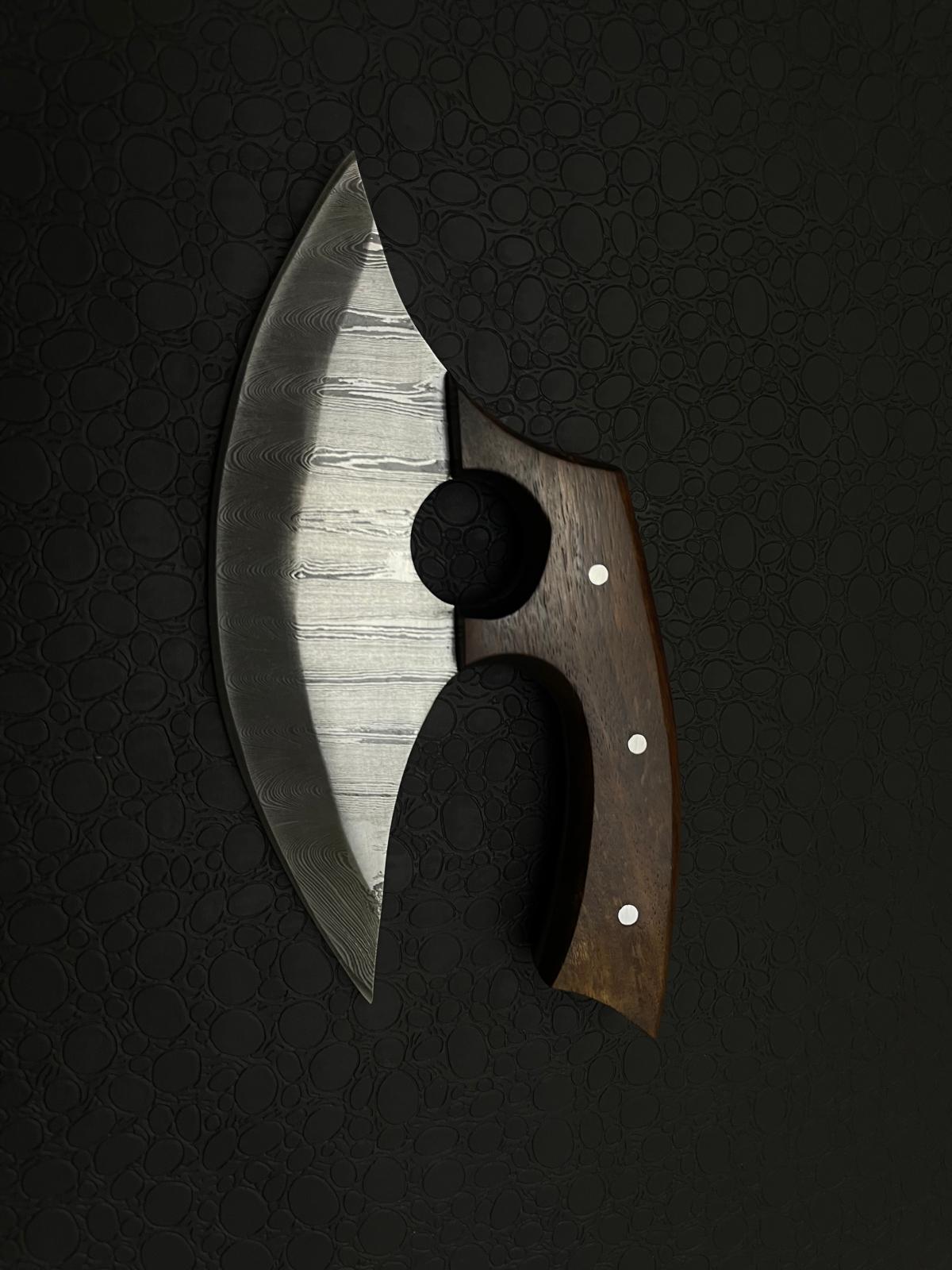 Custom Handmade Ullu Knife With Wooden Handle
