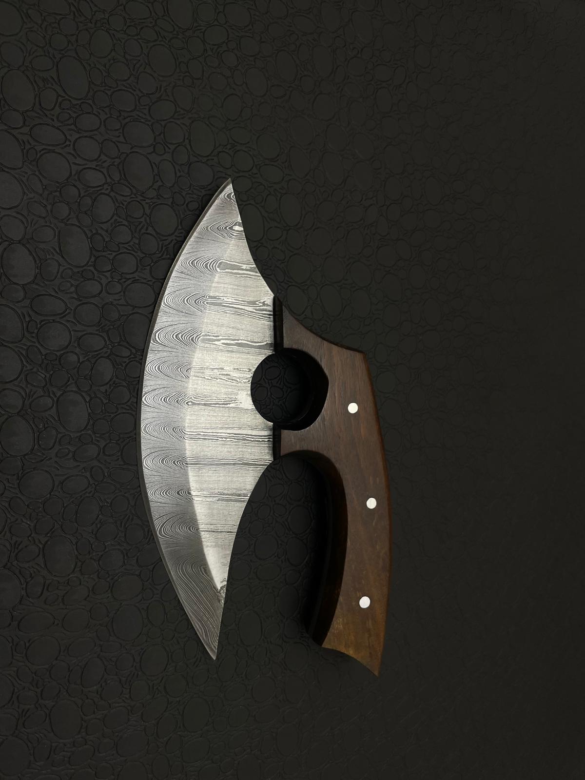 Custom Handmade Ullu Knife With Wooden Handle