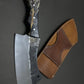 Hand Forged Cleaver Knife With Hand Stitched Leather Sheath