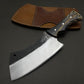 Hand Forged Cleaver Knife With Hand Stitched Leather Sheath