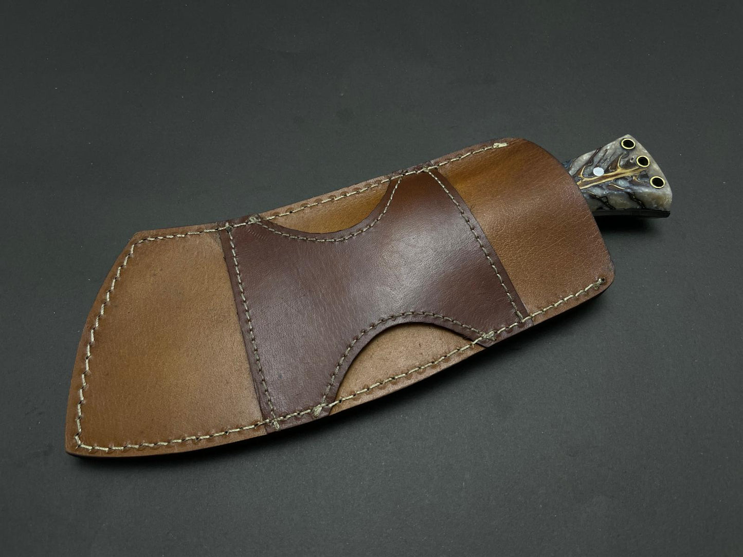 Hand Forged Cleaver Knife With Hand Stitched Leather Sheath