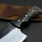 Hand Forged Cleaver Knife With Hand Stitched Leather Sheath