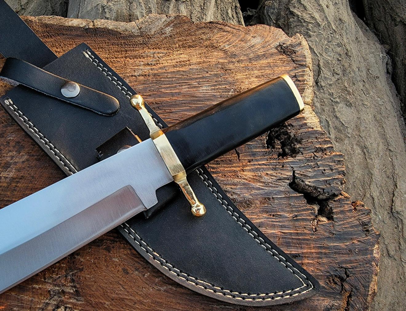 Custom Handmade Vintage Bowie Knife: Smithsonian Replica in D2 Steel with Buffalo Horn Handle