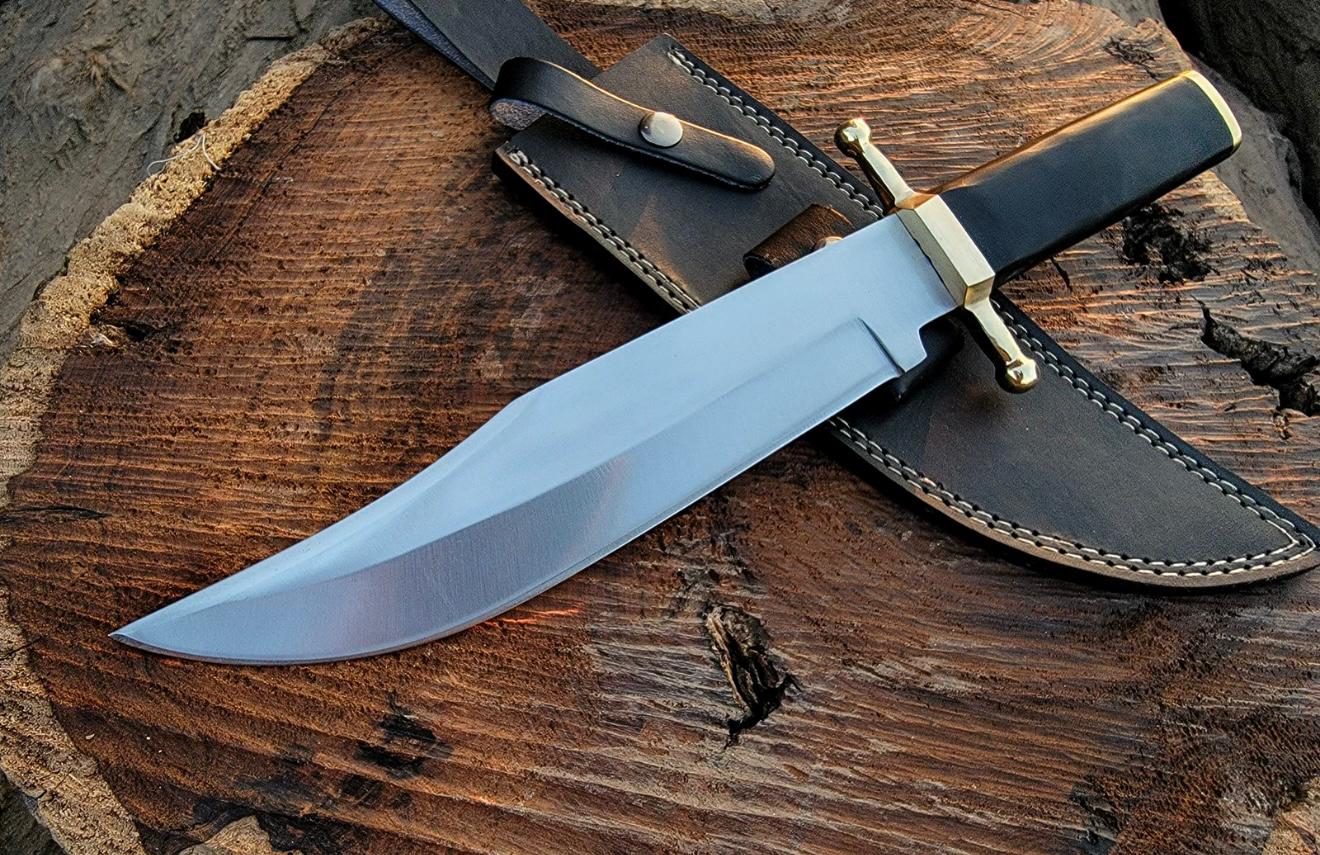Custom Handmade Vintage Bowie Knife: Smithsonian Replica in D2 Steel with Buffalo Horn Handle