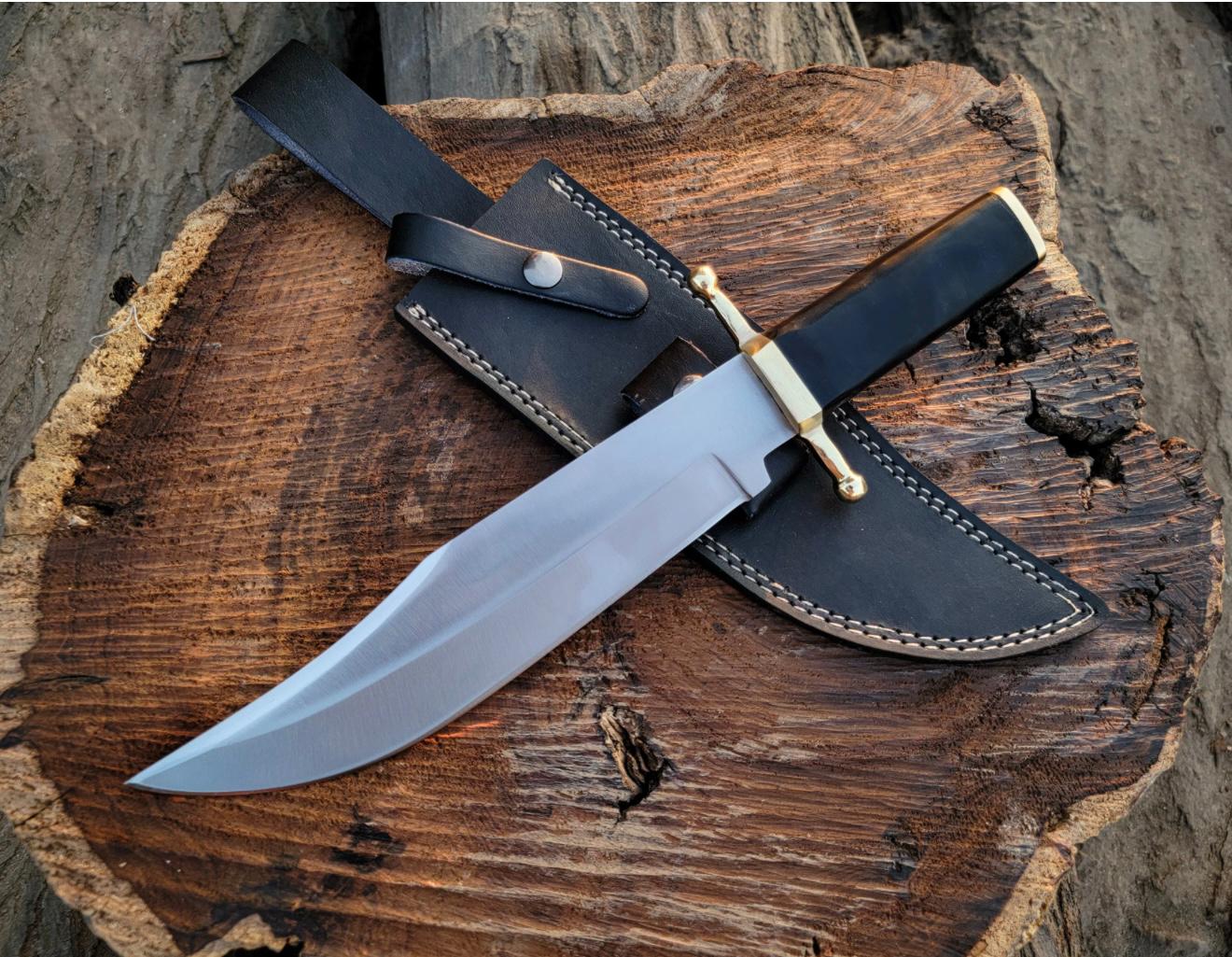 Custom Handmade Vintage Bowie Knife: Smithsonian Replica in D2 Steel with Buffalo Horn Handle