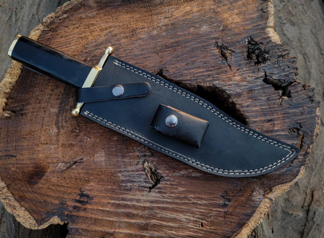 Custom Handmade Vintage Bowie Knife: Smithsonian Replica in D2 Steel with Buffalo Horn Handle