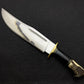Custom Handmade High Polish Bowie Knife with Antler Handle