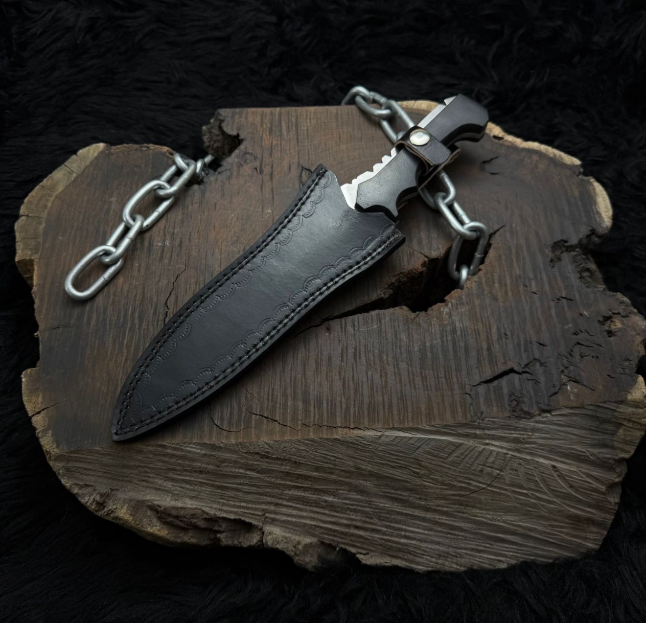 Resident evil 4 Remake Jack Krauser Knife Replica(New Shape): D2 Steel Full Tang with Leather Sheath