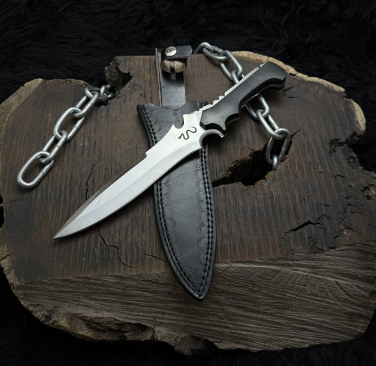Resident evil 4 Remake Jack Krauser Knife Replica(New Shape): D2 Steel Full Tang with Leather Sheath
