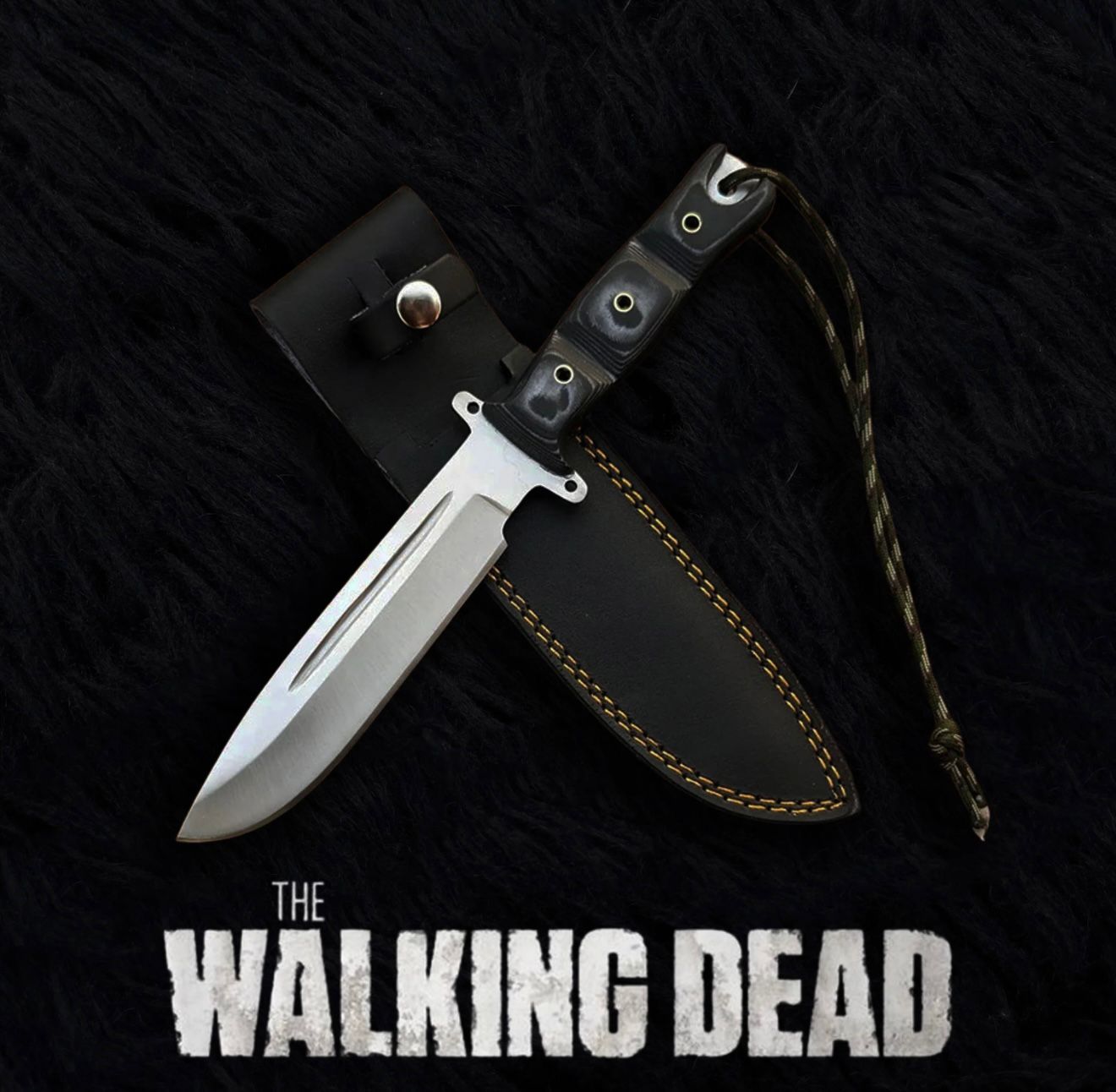 Custom handmade the walking dead daryl dixon replica knife with leather sheath