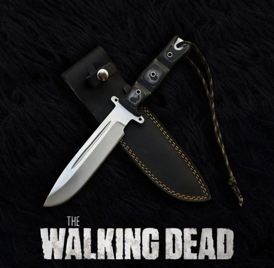 Custom handmade the walking dead daryl dixon replica knife with leather sheath