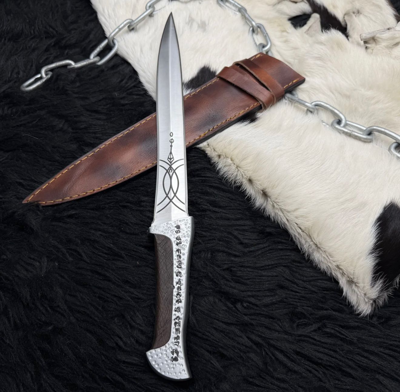 Handmade dune paul Atreides Crysknife with leather sheath