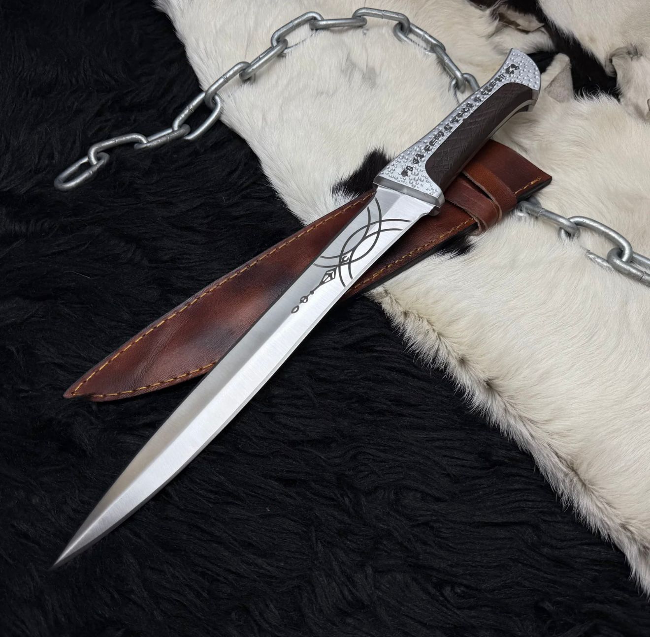 Handmade dune paul Atreides Crysknife with leather sheath