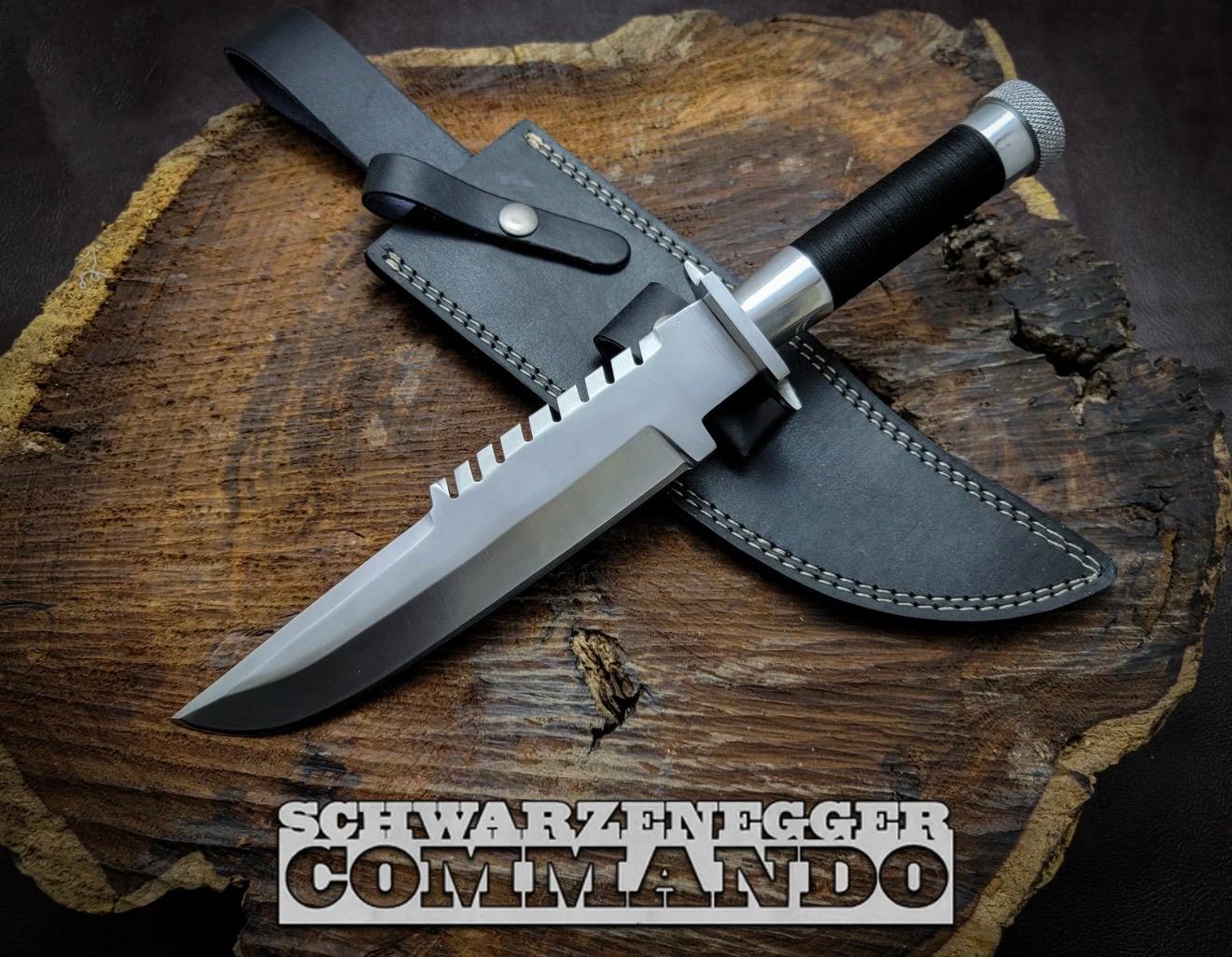 Handmade commando replica bowie knife with leather sheath