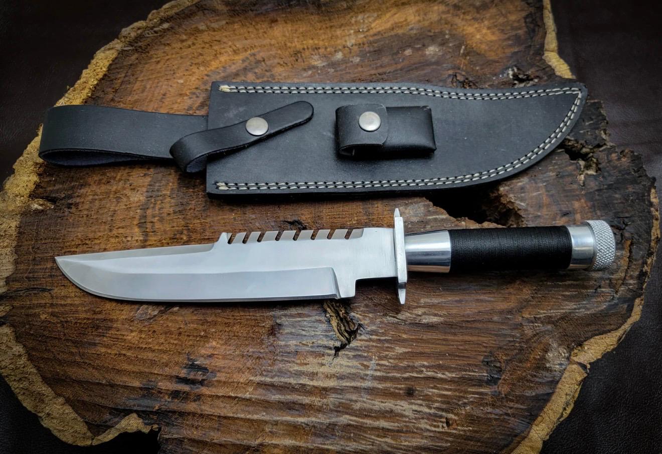 Handmade commando replica bowie knife with leather sheath