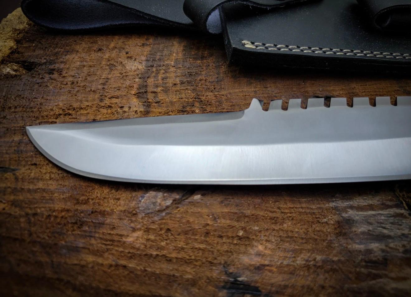 Handmade commando replica bowie knife with leather sheath