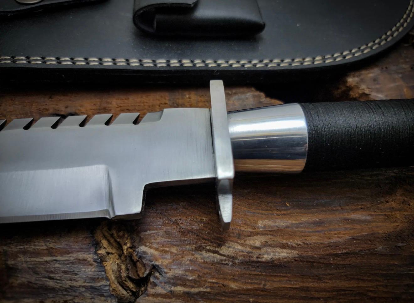 Handmade commando replica bowie knife with leather sheath
